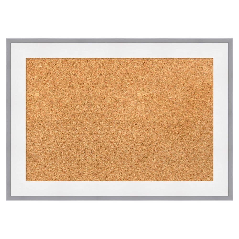 Maya White Silver 21 in. x 15 in., Poly Framed Natural Cork Memo Board price history on PriceWatchPro