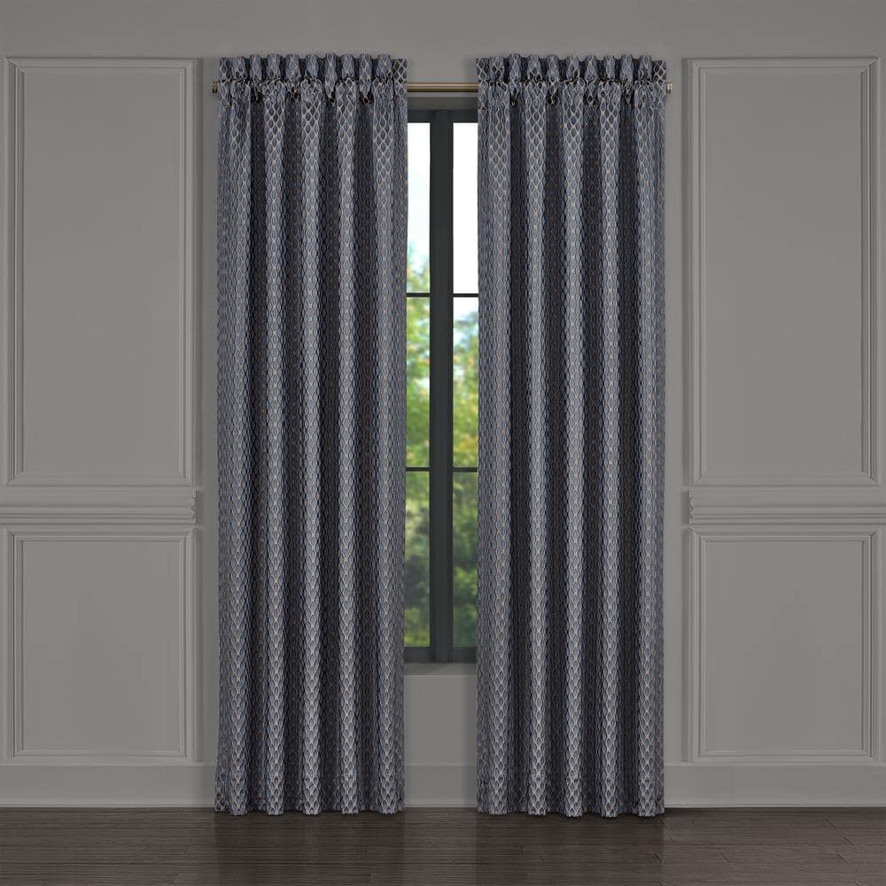 Leah Blue Polyester 95 Window Panel Pair