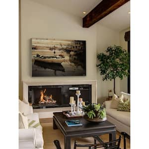 12 in. H x 18 in. W "Still Dock" by Parvez Taj Printed Natural Pine Wood Wall Art