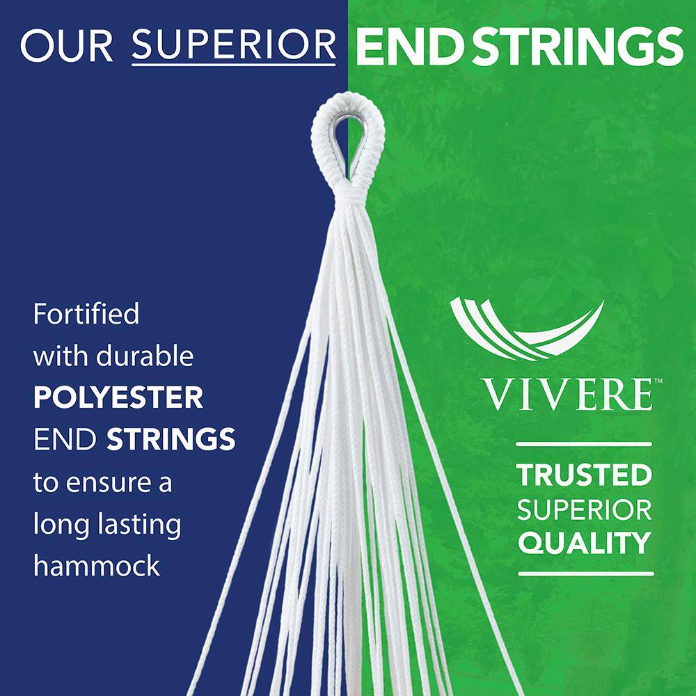 Vivere Yellow Double Polyester Hammock with White Ropes