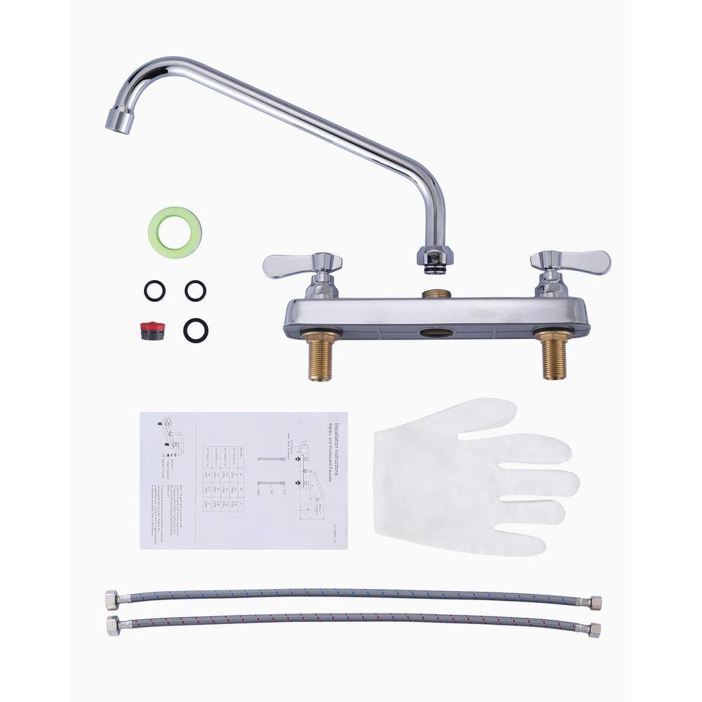 Polished Chrome Dual Handle Kitchen Faucet with Swivel Spout