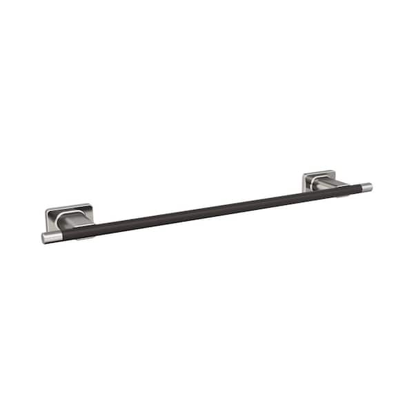 Amerock Esquire 18 in. (457 mm) L Towel Bar in Brushed Nickel/Oil-Rubbed Bronze