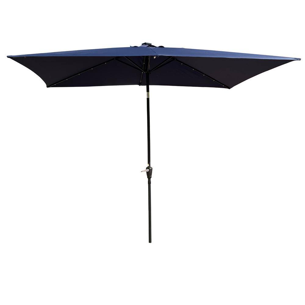 10 ft. x 6.5 ft. Metal Market Solar Tilt Patio Umbrella in Navy Blue with Solar Led Lights and Crank price history on PriceWatchPro