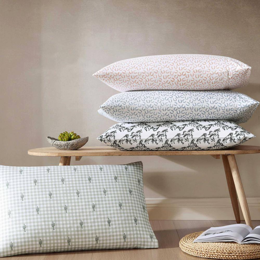 Green Plaid Cactus Twin Microfiber Bedding Set