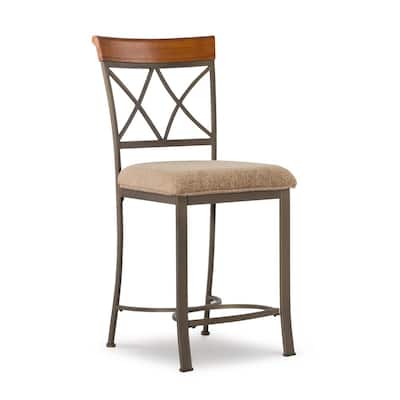 Masson 25 in. Cherry/Pewter/Bronze Counter Stool