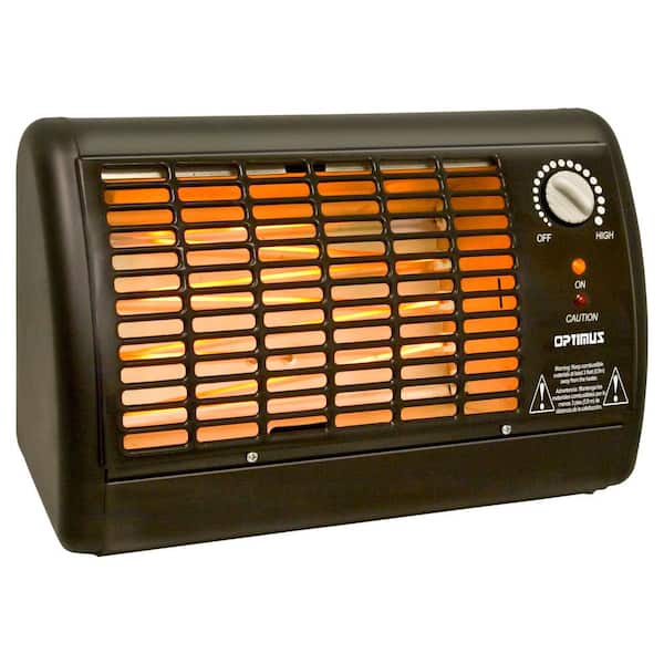 Optimus 1320-Watt Personal Portable Fan Radiant Heater with Thermostat, Black