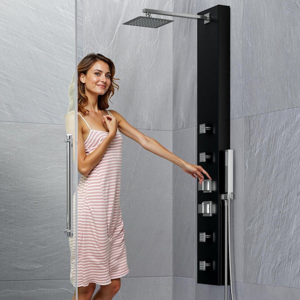 ANZZI Monsoon 57 in. 4-Jetted Full Body Shower Panel System with