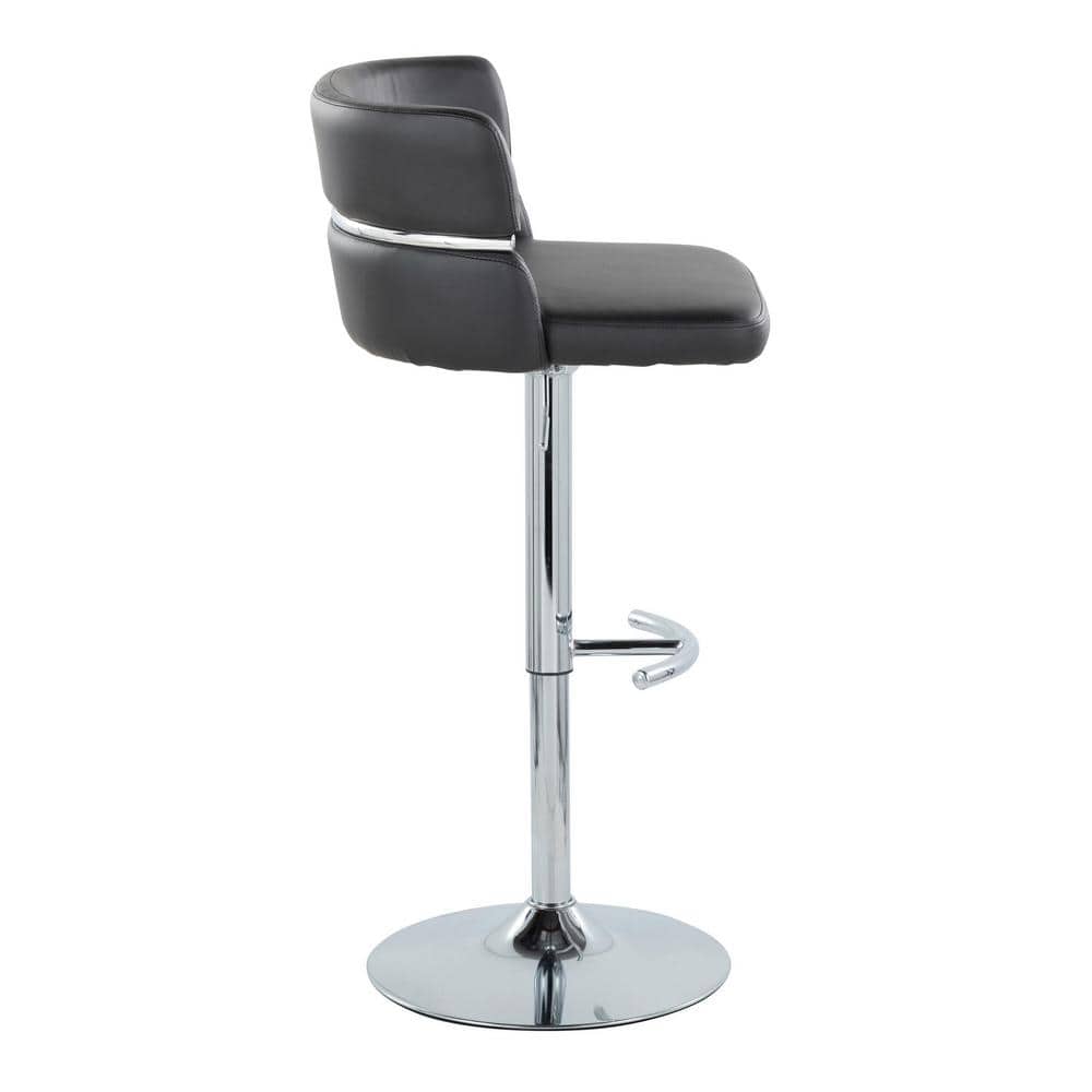 Cinch Adjustable Black Metal Swivel Barstools, Set of 2