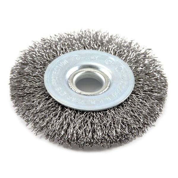 Forney 3 in. x 1/2 in. and 5/8-in. Arbor Coarse Crimped Wire Wheel Brush