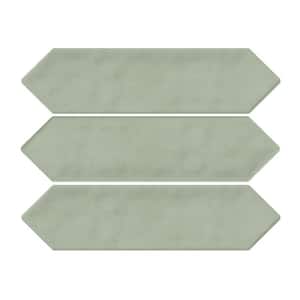 Ceramic Picket Hexagon Subway 3 in. x 12 in. x 10mm Wall Tile Case- Sage (20 Tile PCS/5 sq. ft.)