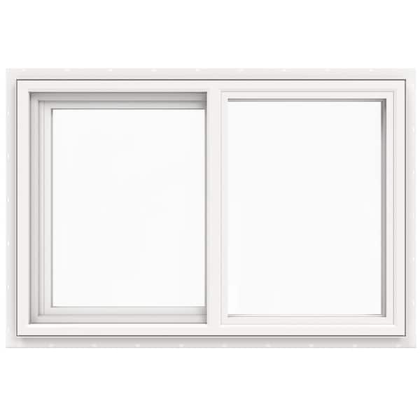 JELD-WEN 35.5 in. x 23.5 in. V-4500 Series White Vinyl Left-Handed Sliding Window with Fiberglass Mesh Screen