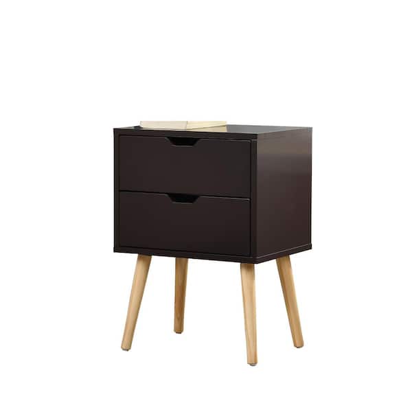 Unbranded 2-Drawer Nightstand End Table Espressor (1-Pack)