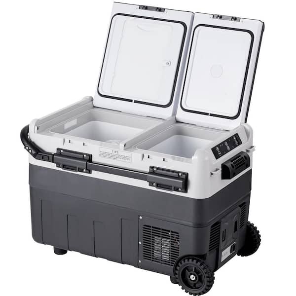 50L/52. 8 qt. Dual Zone Portable Car Refrigerator 12-Volt, Compressor Cooler 1.77 cu. ft. Outdoor Refrigerators in Black