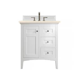 Palisades 30 in. W x 23.5 in. D x 35.3 in. H Bath Vanity in Bright White with Eternal Marfil Quartz Top