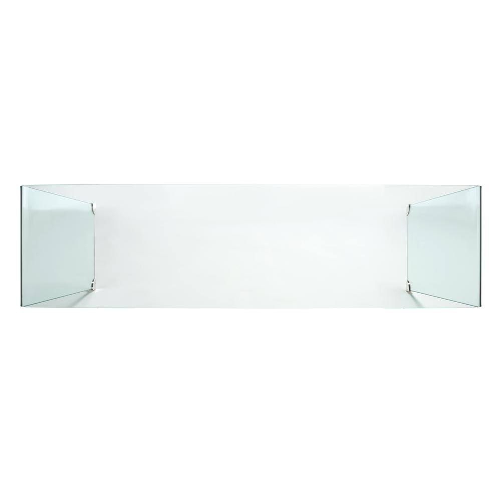 Huck Clear Tempered Glass Console Table with Rounded Corners