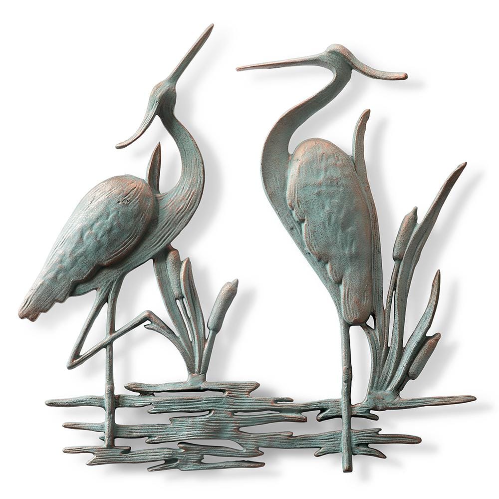 Double Garden Heron Wall Plaque
