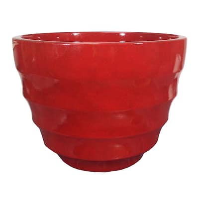Athena 16 in. Round Ruby Resin Planter