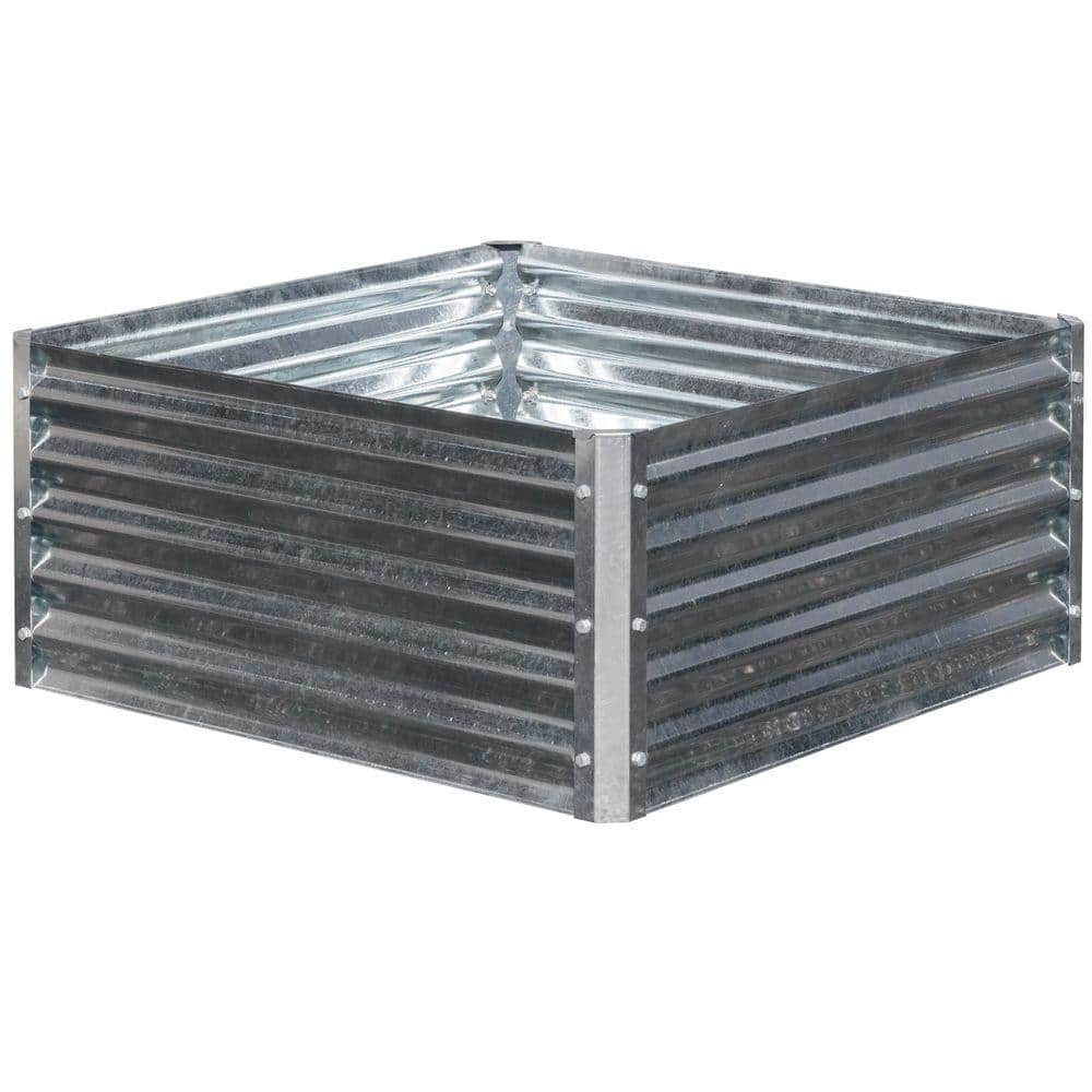 High Square Galvanized Steel Raised Garden Bed, 40" x 40"