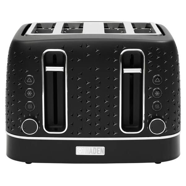 HADEN Starbeck 1600-Watt 4 Slice Toaster Wide Slot Black with