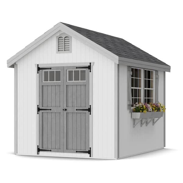 Little Cottage Co. Colonial Williamsburg 8 ft. x 10 ft. Outdoor Wood Storage Shed Precut Kit with Operable Windows (80 sq. ft.)