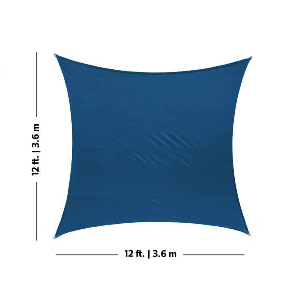 Sapphire Blue 12' Square High-Density Polyethylene Shade Sail