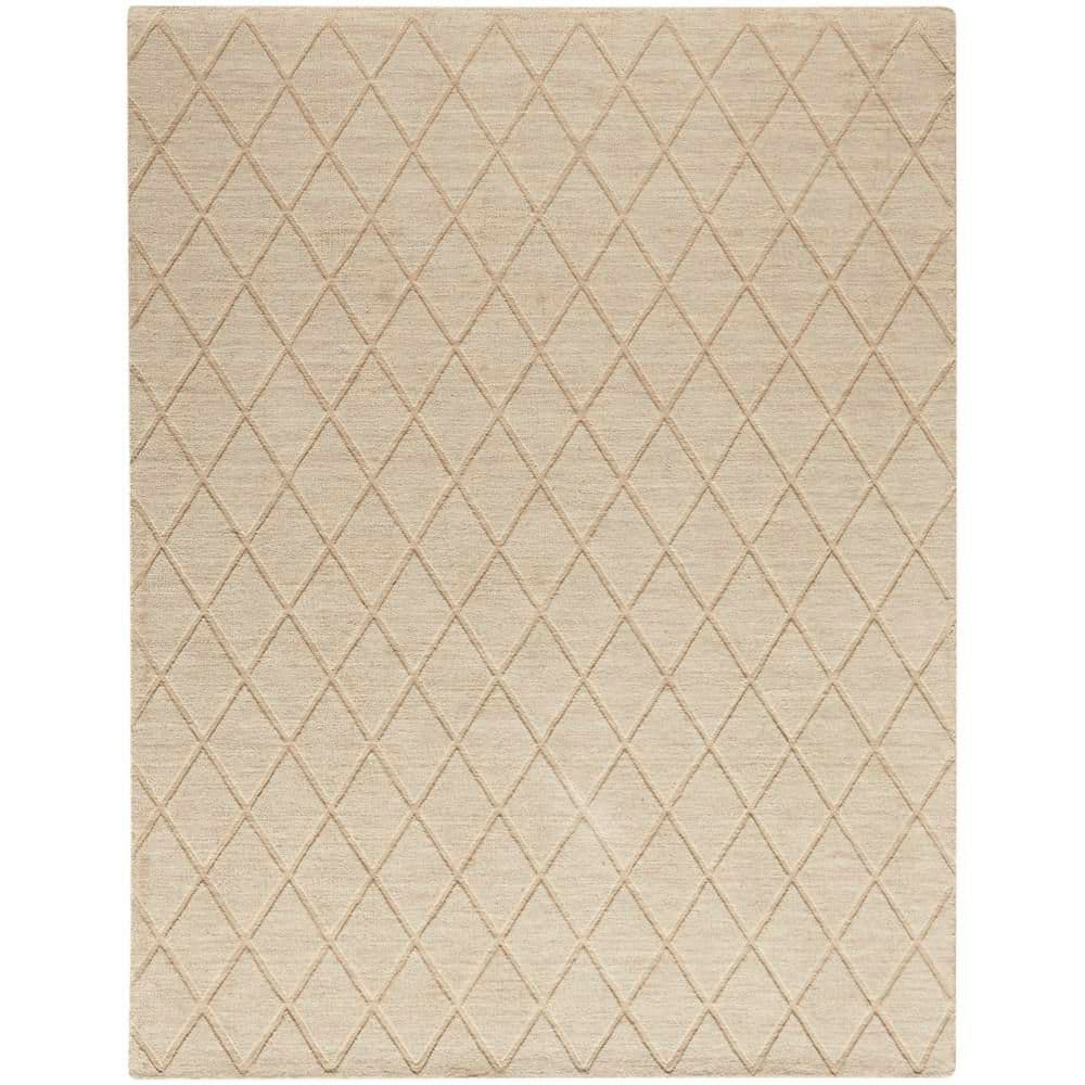 Wool Haven Beige 8 ft. x 10 ft. Diamond Contemporary Area Rug price history on PriceWatchPro