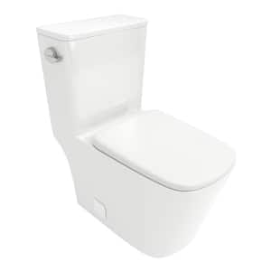 1-Piece Floor mounted 1.28 GPF Single Flush Ceramic Elongated Toilet in White with Soft Closing Seat