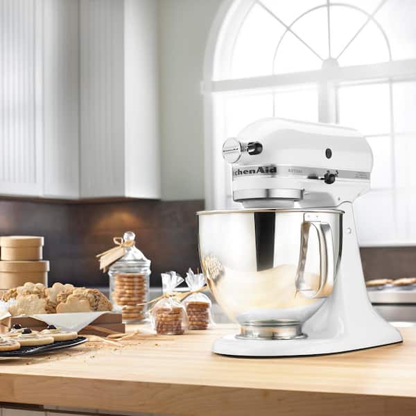 KitchenAid Artisan 5 Qt. 10-Speed Silver Stand Mixer with Flat Beater, 6-Wire  Whip and Dough Hook Attachments - Yahoo Shopping