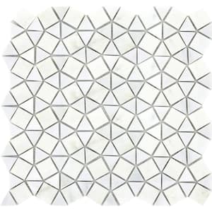 Marble Winter Frost Polished 12.01 in. x 12.01 in. x 10 mm Marble Mesh-Mounted Mosaic Tile (0.97 sq. ft.)