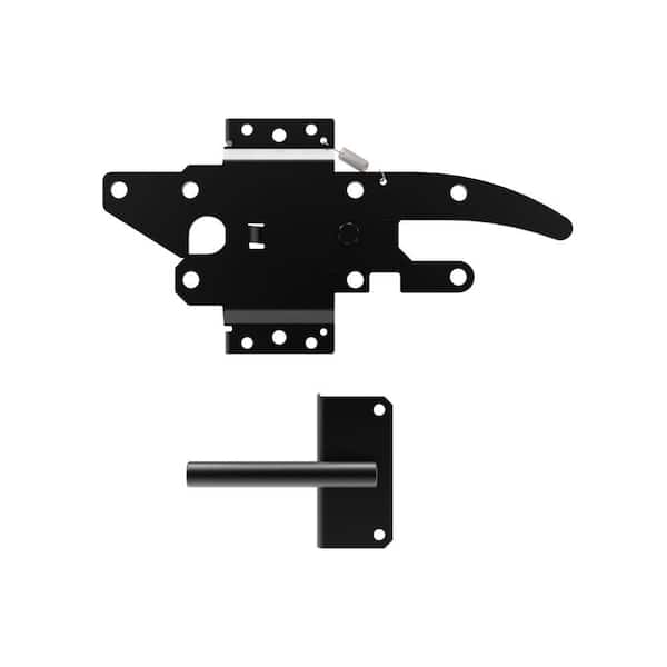 Barrette Outdoor Living 10.75 in. x 5.5 in. Black Stainless Steel Standard 2-sided Post Latch
