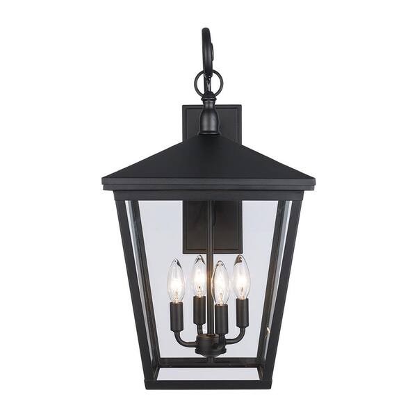 Monteaux Lighting 4-Light Black Extra Large Outdoor Wall Light Fixture ...