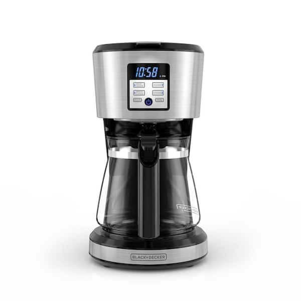 BLACK DECKER 12 Cup Silver Accents Programmable Coffeemaker with