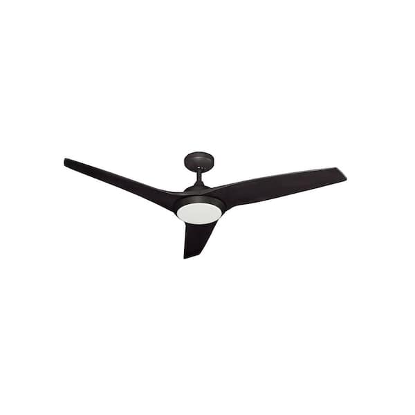 TroposAir Evolution 52 in. Integrated LED Indoor/Outdoor Oil Rubbed Bronze Ceiling Fan with Light and Remote Control