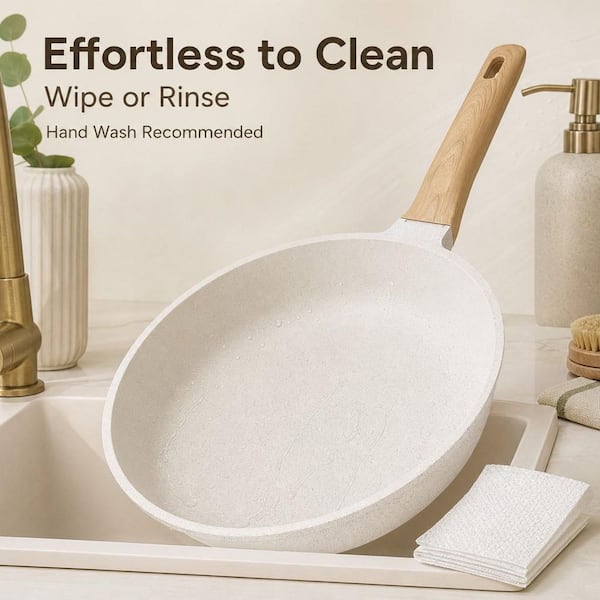 Numhew 21-Piece Cream White Die-Cast Aluminum Nonstick Cookware