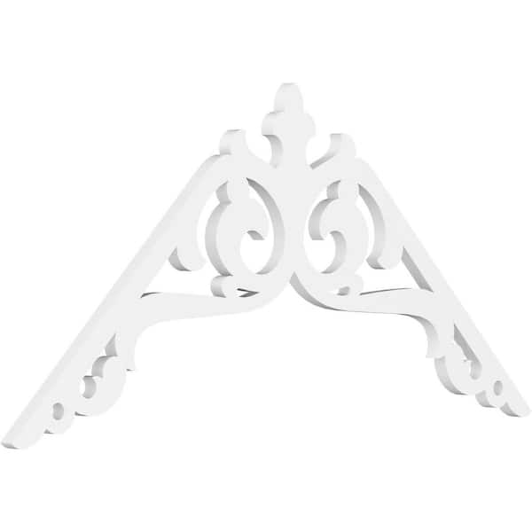 Ekena Millwork 1 in. x 48 in. x 24 in. (12/12) Pitch Amber Gable Pediment Architectural Grade PVC Moulding