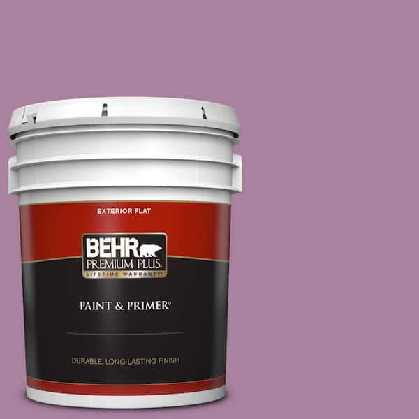 BEHR PREMIUM PLUS 5 gal. #M110-5 Amazonian Orchid Flat Exterior Paint & Primer