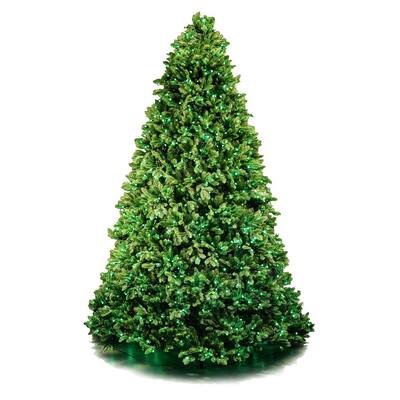 7.5 ft. Green Artificial Christmas Tree Prelit LED Noble Fir Full Tree with 1200 Dynamic RGB Lights