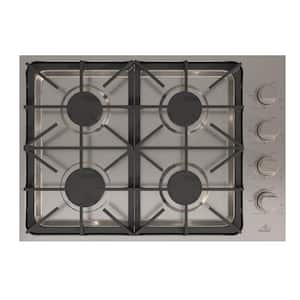 Built-in 30 in. Gas Cooktop in Stainless Steel with 4 Burners and LP Conversion Kit, CSA Certified