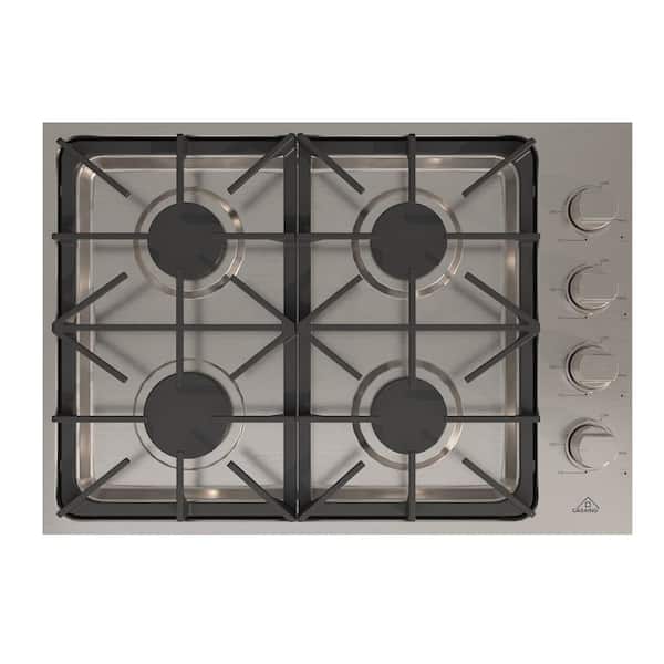 CASAINC Built-in 30 in. Gas Cooktop in Stainless Steel with 4 Burners and LP Conversion Kit, CSA Certified
