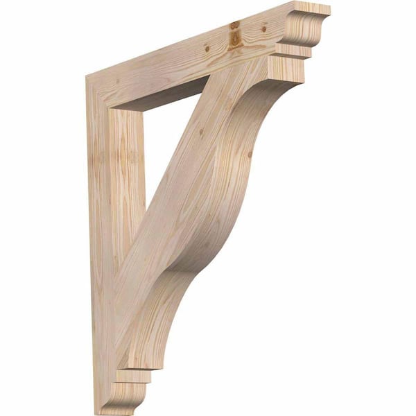 Ekena Millwork 3.5 in. x 30 in. x 30 in. Douglas Fir Funston Traditional Smooth Bracket
