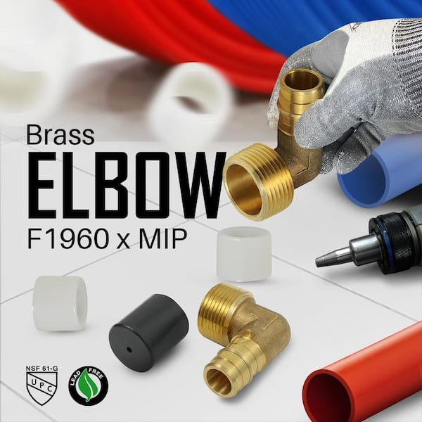 25 Pack XFITTING 3/4" Pex A Elbow - Lead Free Brass Expansion Elbows, 29-2-2=25