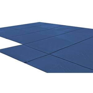 Mesh Blue Safety Cover for 18 ft. x 36 ft. Rectangle In Ground Pool with 4 ft. x 8 ft. Right Step with 2 ft. Offset