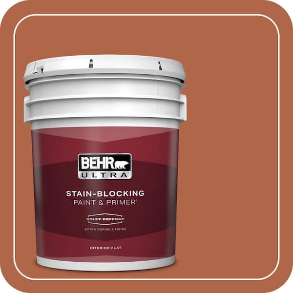 BEHR ULTRA 5 gal. #M200-7 Rusty Gate Extra Durable Flat Interior Paint & Primer