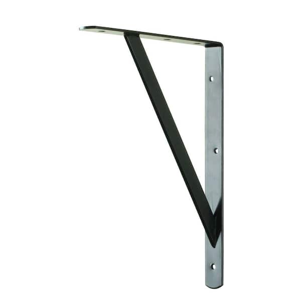 12 in. x 8 in. Black Heavy Duty Shelf Bracket