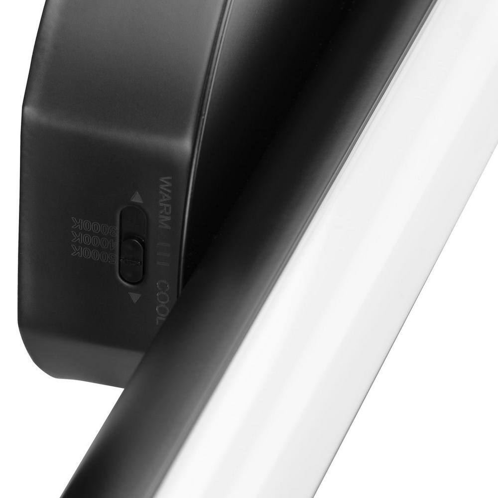 Matte Black LED Small Linear Vanity Light with Acrylic Shade