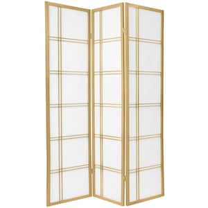 6 ft. Gold Double Cross 3-Panel Room Divider