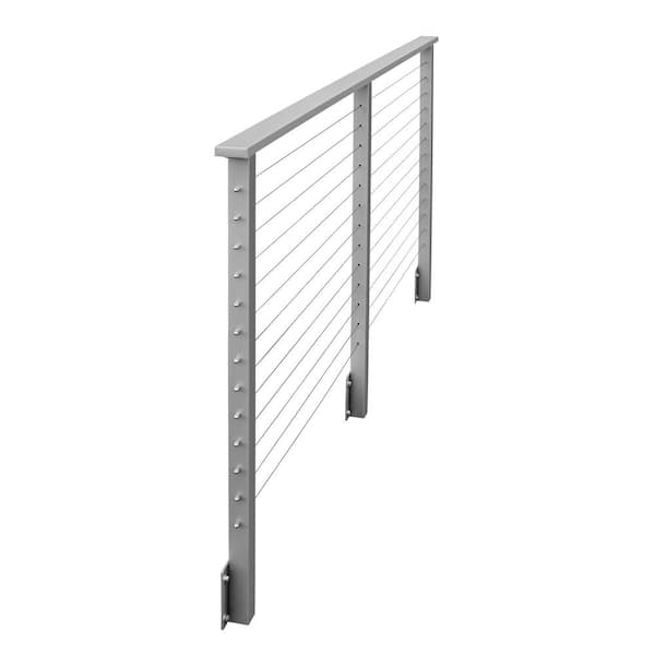 CityPost 4 ft. Deck Cable Railing, 42 in. Face Mount, Grey