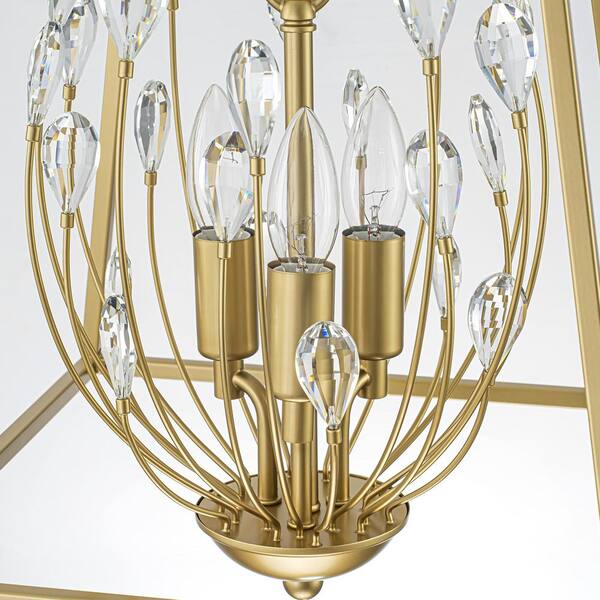 NL10172 ゴールド シャンデリア Rennnsan Lyven 12.6 in. 3-Light Gold Transitional Geometric