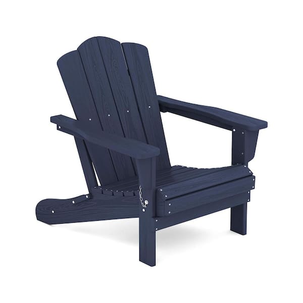 ITOPFOX Blue Folding Composite Adirondack Chairs Without Cushion Set of 1