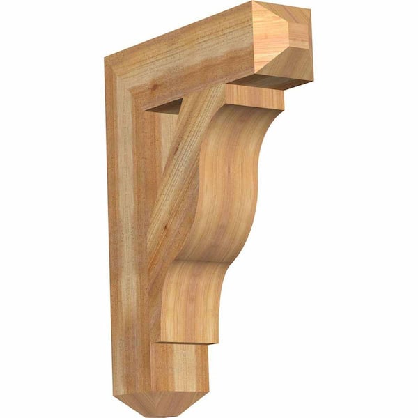 Ekena Millwork 6 in. x 32 in. x 24 in. Western Red Cedar Funston Craftsman Rough Sawn Bracket